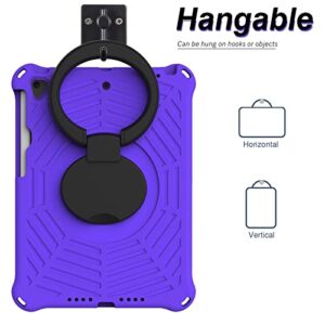 Slim Tablet Case Compatible with iPad Air 3 10.5 / iPad Pro 10.5" 2017 Kids - Dropproof Durable Lightweight EVA Case,360 Degree Rotating Multi-Function Handle Kickstand (Color : Purple)