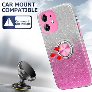 JUNAUTTB for Samsung Galaxy S20 FE 5G Case with Ring Stand Magnetic Kickstand,Glitter Sparkly,for Girls Women,TPU Cover and Hard PC Protective Slim Fit Case 6.5in Pink JUS02-02