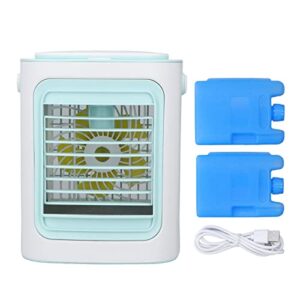 portable air conditioner cooling fan, personal desk misting humidifier fan mini air conditioners evaporative air cooler small fans with led light for room office, outdoor air conditioner for rv