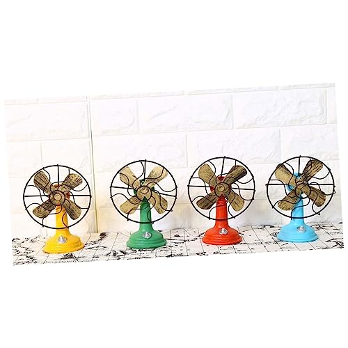 SWOOMEY desk top fan desk fans household fans retro decor decorative table fan vintage fan model farmhouse desk fan model casual resin fan bedroom resin fan artificial decorations