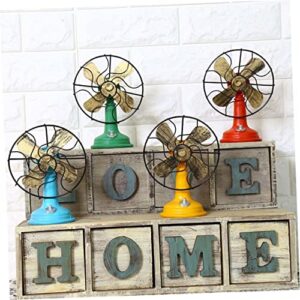 SWOOMEY desk top fan desk fans household fans retro decor decorative table fan vintage fan model farmhouse desk fan model casual resin fan bedroom resin fan artificial decorations