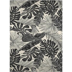 dalyn rugs indoor/outdoor tropics tc16 black washable 8' x 10' rug