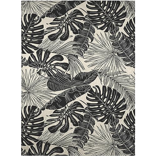 Dalyn Rugs Indoor/Outdoor Tropics TC16 Black Washable 8' x 10' Rug