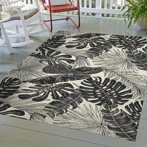 Dalyn Rugs Indoor/Outdoor Tropics TC16 Black Washable 8' x 10' Rug