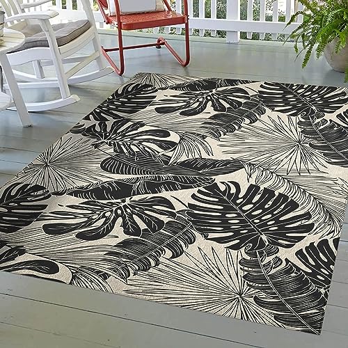 Dalyn Rugs Indoor/Outdoor Tropics TC16 Black Washable 8' x 10' Rug