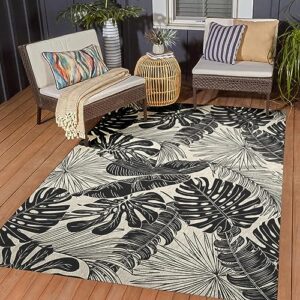 Dalyn Rugs Indoor/Outdoor Tropics TC16 Black Washable 8' x 10' Rug