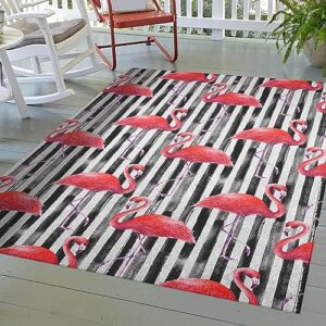 Dalyn Rugs Indoor/Outdoor Tropics TC9 Black Washable 8' x 10' Rug