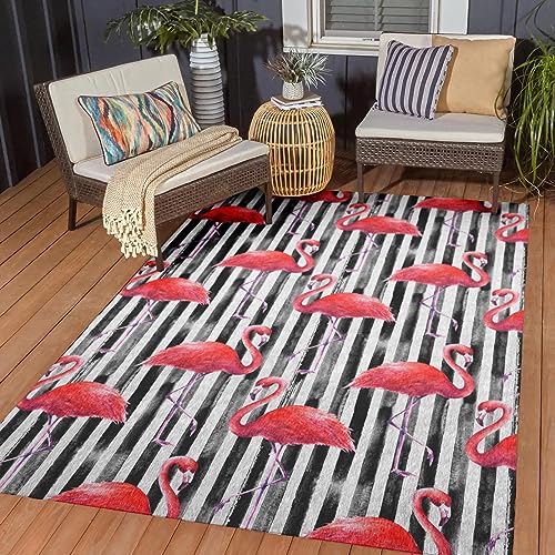 Dalyn Rugs Indoor/Outdoor Tropics TC9 Black Washable 8' x 10' Rug