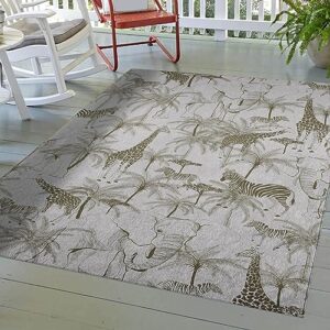 Dalyn Rugs Indoor/Outdoor Tropics TC7 Gray Washable 8' x 10' Rug