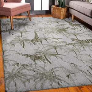 Dalyn Rugs Indoor/Outdoor Tropics TC7 Gray Washable 8' x 10' Rug