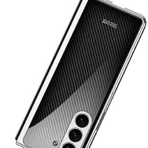 FYTON Case for Galaxy Z Fold 5 Case - Light Luxury Electroplated Frame with Patterned Glass, Built-in Screen Protector Compatible with Samsung Galaxy Z Fold 5 Case, Leopard Print