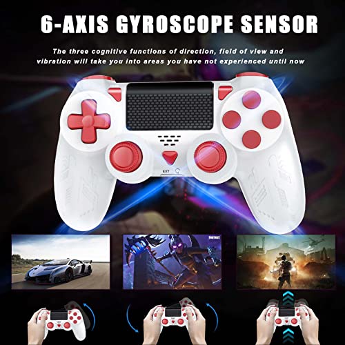 Gamrombo Wireless Controller for PS4, Wireless Gamepad Compatible with Playstation 4/Slim/Pro/PC, Built-in 1000mAh Battery with Turbo/Dual Vibration/6-Axis Motion Sensor