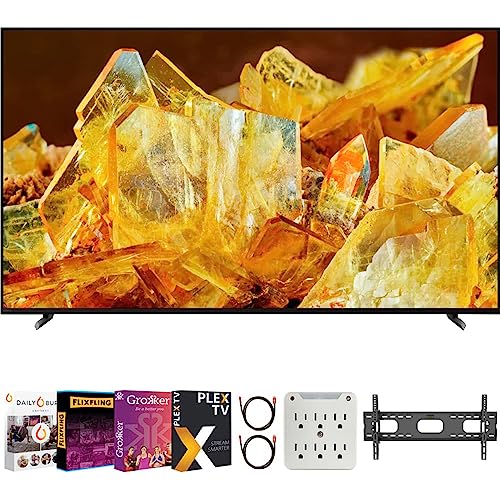 Sony XR55X90L Bravia XR 55" X90L 4K HDR Full Array LED Smart TV (2023 Model) Bundle with Premiere Movies Streaming + 37-100 Inch TV Wall Mount + 6-Outlet Surge Adapter + 2X 6FT 4K HDMI 2.0 Cable