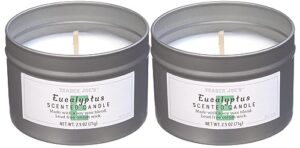 trader joe's eucalyptus scented soy candle (2 pack)