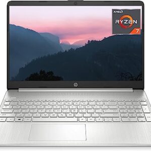 HP 15.6 HD Laptop Thin Portable, 8-Cores AMD Ryzen 7 5700U(up to 4.3GHz), 16GB DDR4 RAM, 1TB PCIe SSD, Full-Size KB, WiFi 6, Bluetooth, HDMI, Windows 11, Silver, w/GM Accessory