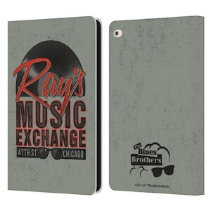 head case designs officially licensed the blues brothers ray's music exchange graphics leather book wallet case cover compatible with apple ipad air 2 (2014)