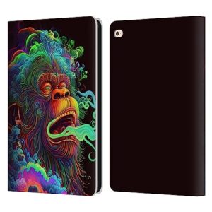 head case designs officially licensed wumples clouded monkey cosmic animals leather book wallet case cover compatible with apple ipad air 2 (2014)