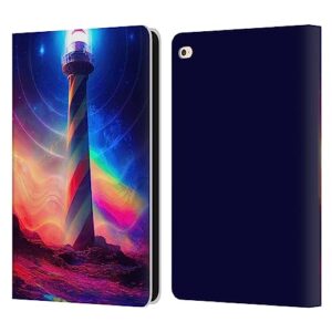 head case designs officially licensed wumples lighthouse cosmic universe leather book wallet case cover compatible with apple ipad air 2 (2014)