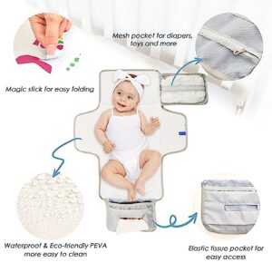 Swedish Folk Horse Portable Baby Changing Pad Travel Diaper Changing Pad Foldable Waterproof Changing Mat Station with Built-in Pillow for Newborn Essentials Gifts