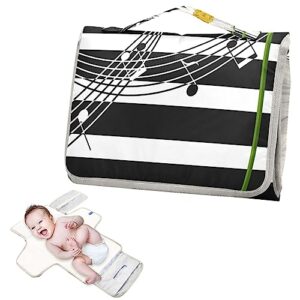 Daisies Portable Baby Changing Pad Travel Diaper Changing Table Mat Foldable Waterproof Changing Station with Built-in Pillow for Unisex Baby Gifts Newborn