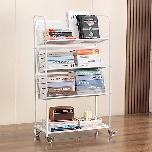 TAUODUYY Aluminum Alloy Bookshelf, Removable Multi-Layer Shelves, Large Capacity Baby Picture Book Shelf, Bedroom White Hollow Magazine/Book Storage Rack (Color : 2 Layers)