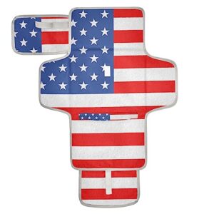 america flag portable baby changing pad travel diaper changing table mat foldable waterproof changing station with built-in pillow for girls boys newborn essentials