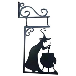 halloween decor metal vintage witch shape cast iron craft ornament garden corner sign mysterious witch statue witch decorative doorframe home holiday decoration