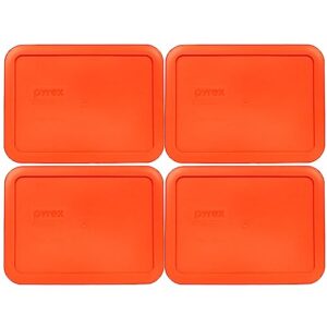 pyrex 7210-pc 3-cup pumpkin orange replacement storage lid - 4-pack
