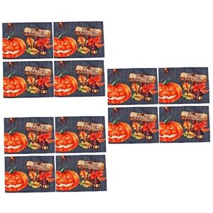 hemoton 12 pcs and orange pumpkin party tablemats decoration cloth mats decor pattern room nights dining home supplies pads mat- inch x place for sunflower mat placemats