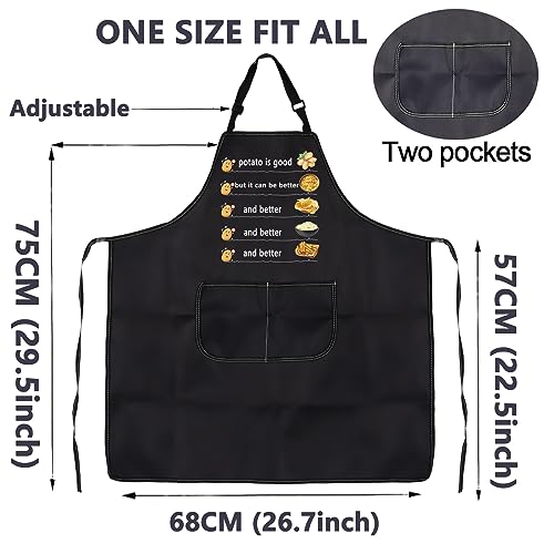 CMNIM Funny Cooking Apron for Women Men Kitchen Aprons with Pockets Chef Apron Cooking Lover Gift for Potato Lover Waterproof Apron (Potato Cooking Apron)