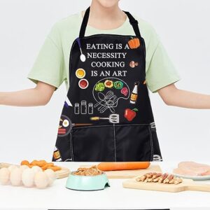 CMNIM Funny Cooking Aprons for Women Men Kitchen Aprons with Pockets Chef Apron Waterproof Master Chef Apron Cooking Lover Gifts (cooking is an art)