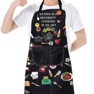 CMNIM Funny Cooking Aprons for Women Men Kitchen Aprons with Pockets Chef Apron Waterproof Master Chef Apron Cooking Lover Gifts (cooking is an art)