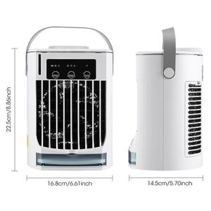 Evaporative Personal Cooler | 500ml water tank Mini Ac for Car | Portable Air Conditioner 3 powerful speeds, 3 Mist Modes | Quiet Air Conditioner for Room Office Camping