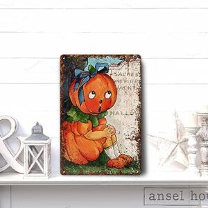 Vintage Illustration Halloween Decor Metal Sign Decoration Indoor Outdoor