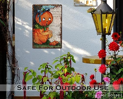 Vintage Illustration Halloween Decor Metal Sign Decoration Indoor Outdoor