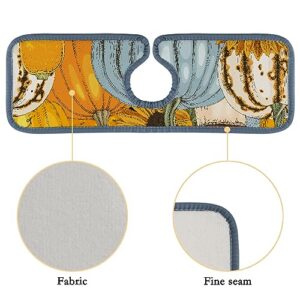 Kitchen Faucet Mat Splash Guard 2 Pieces Bright Pumpkins and Sunflowers Absorbent Faucet Sink for Bathroom Counter,Faucet Counter Water Stains Preventer Drip Catcher