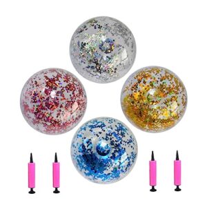 safigle 8 pcs floating beach glitter kids color gifts toys play pool for confetti kid fun floatable hawaii favor air balls bouncy party water beachballs with playing and pump sand sequin