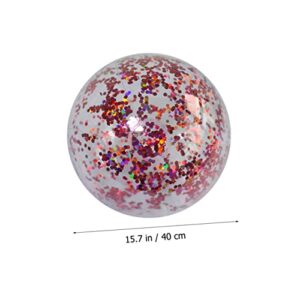 SAFIGLE 8 pcs Floating Beach Glitter Kids Color Gifts Toys Play Pool for Confetti Kid Fun Floatable Hawaii Favor Air Balls Bouncy Party Water Beachballs with Playing and Pump Sand Sequin