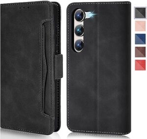 compatible with samsung z fold 5 case 360 full protective cover z fold 5 wallet case hybrid pc all-inclusive shockproof case galaxy z fold 5 phone case kickstand 5g/7.6'' (black)