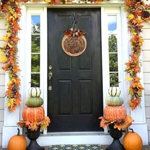 Halloween Welcome Hanging Door Sign Wreath Decoration Truck Doorplate Halloween Goods Pumpkin Autumn Stolen Home Home Decor (As show, One Size)