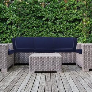 Newwiee 12 Pcs Patio Stretch Sofa Outdoor Cushion Cover Waterproof Replacement 3 Sizes Navy Couch Slipcovers Sofa Seat Soft Flexibility Chair Cushion Cover Furniture Protector for Outdoor Indoor
