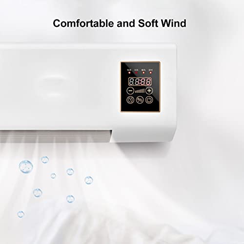 2023 New Wall Mounted Mini Air Conditioner Warm fan with Remote Control, Portable Nature Wind Fan and Heater Combo Dual Use for Home Office Bedroom