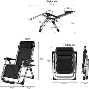 ROLTIN Garden Lounge Chair Oversize Folding Lounger, Adjustable Recliner Outdoor Reclining Beach Desk Garden Lounger with Cushions