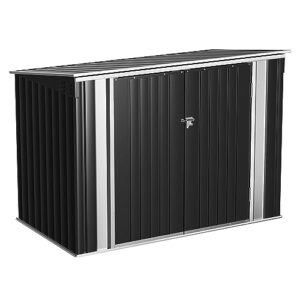 flamaker 5.8 x 3.3 ft storage shed outdoor metal trash can shed with hydraulic gas rod lockable garden tool shed for backyard, lawn, roadsid