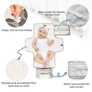 Leopard Portable Baby Changing Pads Travel Diaper Changing Table Mat Foldable Waterproof Changing Station with Built-in Pillow for Newborn Essentials Baby