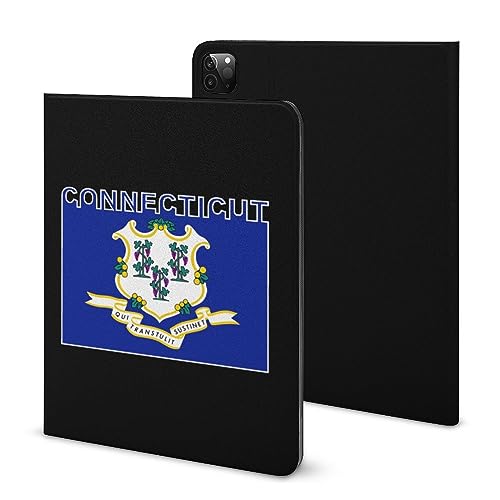 Connecticut State Flag Protective Case Compatible with IPAD 2020 AIR 4 （10.9in） Stand Case Auto Sleep/Wake Cover