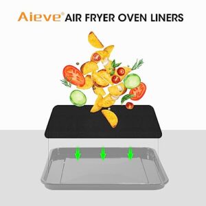 AIEVE 3 Pack Air Fryer Oven Liners & 8 Pack Self Adhesive Caster Wheels