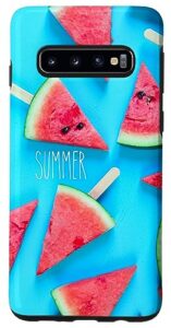 galaxy s10 rae inspired dunn pink watermelon popsicle teal hot summer case