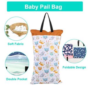 Cloth Diaper Bag, Diaper Storage Bag Beautiful Large Pockets Double Zipper for Nappy for Travel(EF160)