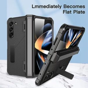 Hoerrye 𝐔𝐩𝐠𝐫𝐚𝐝𝐞𝐝 for Samsung Galaxy Z Fold 5 Case with Screen Protector & Kickstand Hinge Protection 360 Military Grade Full Body Phone Cover for Z Fold 5 2023 (Black)